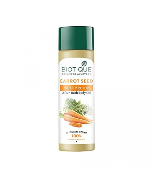 Biotique Carrot Seed Anti- Ageing After- Bath Body Oil, 120ml